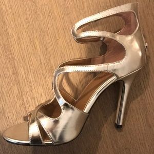 Renvy Silver Strappy Heels
